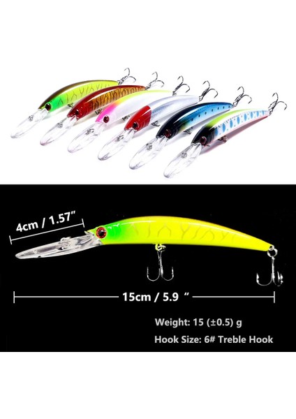 No.3 Tarzı Hengjıa M 15G Derin Dalış Jerkbait Yapay Sert Yem Balıkçılık Wobblers Minnow Cazibesi Bas Pike Sazan Olta Takımı (Yurt Dışından) fırsatları