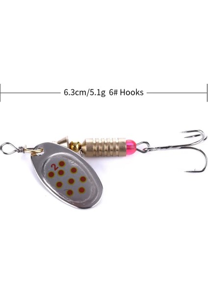 SP063 Stili .7cm.3g Yapay Altın Gümüş Kaşık Cazibesi Metal Er Balıkçılık Lures Pesca Olta Takımı Er Yem 4 # Kanca (Yurt Dışından)