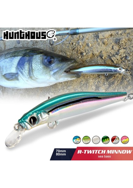 No.2 Tarzı 80MM 8.5g Hunthouse Sanatçısı Minnow Balıkçılık Cazibesi Sert Yem Batan Minnow Wobbler Swimbait Gg Levrek Için Tuzlu Su Sessizliği (Yurt Dışından)