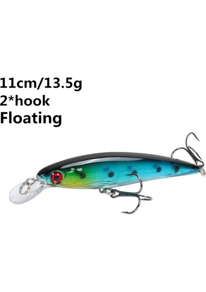 No.14 Tarzı Minnow Balıkçılık Cazibesi 11CM 7.5cm Batan Wobblers Pesca Yapay Sert Yem 3 Kanca Crankbait Bas Sazan Lures Olta Takımı (Yurt Dışından)