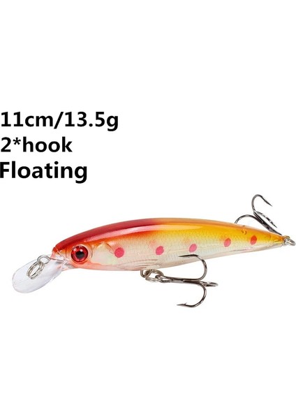 No.18 Tarzı Minnow Balıkçılık Cazibesi 11CM 7.5cm Batan Wobblers Pesca Yapay Sert Yem 3 Kanca Crankbait Bas Sazan Lures Olta Takımı (Yurt Dışından)
