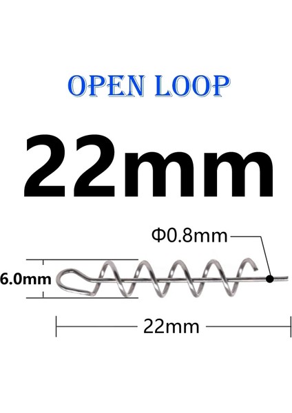 22 mm Açık Döngü Stili 50 Parça Tüm Boyut Balıkçılık Kancası Merkezleme Ral Balıkçılık Yemi Çelik Küçük Yumuşak Cazibesi Için Büyük Bahar Krank Kilidi Balıkçılık Aksesuarları (Yurt Dışından)