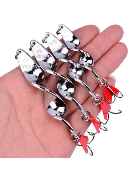 Altın Tarzı 21G 7.5cm 1 Adet Altın Gümüş 10G 14G 21G 28G Dönen Metal Er Kaşık Balıkçılık Cazibesi Yemler Alabalık Pike Pesca Balık Tiz Kanca Mücadele (Yurt Dışından) fiyatları