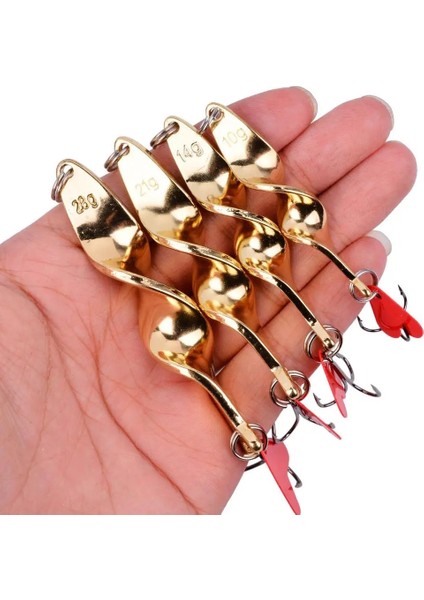 Altın Tarzı 21G 7.5cm 1 Adet Altın Gümüş 10G 14G 21G 28G Dönen Metal Er Kaşık Balıkçılık Cazibesi Yemler Alabalık Pike Pesca Balık Tiz Kanca Mücadele (Yurt Dışından) indirimleri