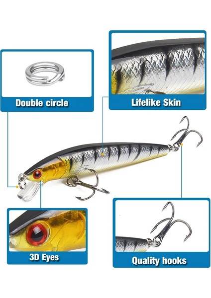 No.10 Tarzı Gcm Balıkçılık Lures Minnow Wobbler Yüzen Bas Trolling Yapay Sert Yem Crankbait Sazan Pesca Olta Takımı (Yurt Dışından) modelleri