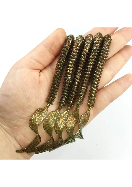 G Tarzı 5pcslot Balıkçılık Solucanları Kıvırcık Yumuşak Lures 10.5cm 3g Pesca Jig Wobbler Yapay Silikon Yem Bas Sazan Isca Swimbaits Mücadele (Yurt Dışından)