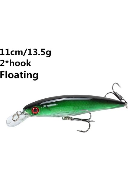 No.15 Tarzı Minnow Balıkçılık Cazibesi 11CM 7.5cm Batan Wobblers Pesca Yapay Sert Yem 3 Kanca Crankbait Bas Sazan Lures Olta Takımı (Yurt Dışından)