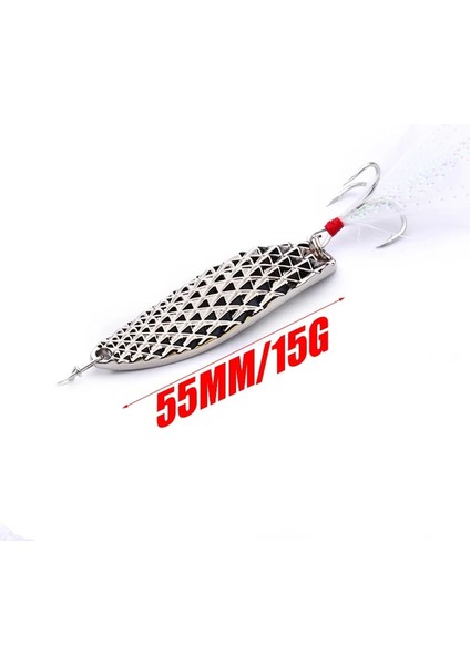 Açık Gri Tarzı 1 Adet Metal Er Kaşık Balıkçılık Lures 7g 10G 15G Altın Gümüş Tüy Tiz Kanca ile Yapay Yem Alabalık Pike Bas Mücadele (Yurt Dışından)
