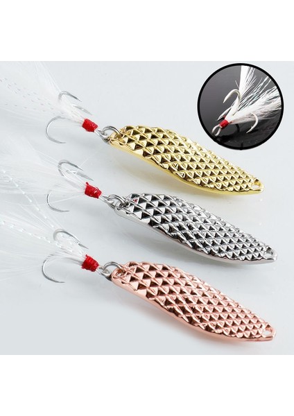 Açık Gri Tarzı 1 Adet Metal Er Kaşık Balıkçılık Lures 7g 10G 15G Altın Gümüş Tüy Tiz Kanca ile Yapay Yem Alabalık Pike Bas Mücadele (Yurt Dışından)