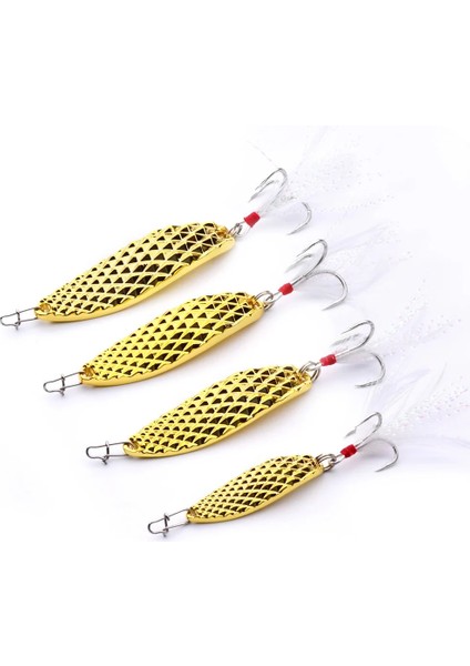 Açık Gri Tarzı 1 Adet Metal Er Kaşık Balıkçılık Lures 7g 10G 15G Altın Gümüş Tüy Tiz Kanca ile Yapay Yem Alabalık Pike Bas Mücadele (Yurt Dışından)