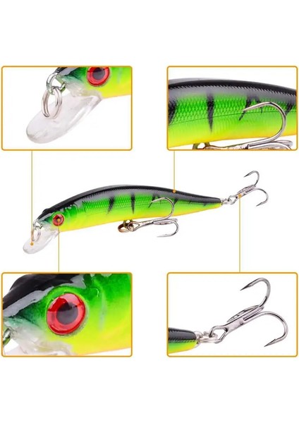 No.9 Tarzı .2g 10CM Balıkçılık Lures Minnow Wobbler Yüzen Bas Trolling Yapay Sert Yem Crankbait Sazan Pesca Olta Takımı (Yurt Dışından)