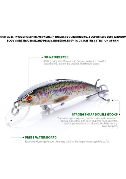Renk E Stili 70MM 6.7g Vtavta 2ggg Mini Minnow Wobblers Yüzen Balıkçılık Lures Minnow Crankbait Yapay Sert Swimbait Balık Cazibesi Pike Wobblers (Yurt Dışından)
