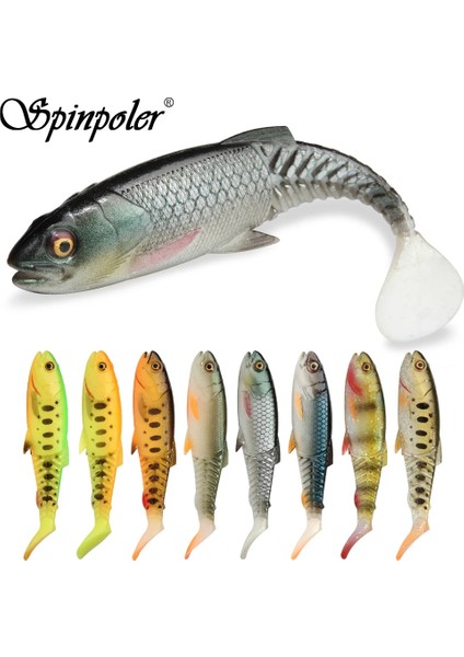 Renk-E Stili 3 Adet 11G 10.5cm Spinpoler Predator Yumuşak Balıkçılık Cazibesi Yem Damla Balıkçılık Wobbler Swimbait Kürek Kuyrukları Silikon Yapay Yem Olta Takımı (Yurt Dışından) indirimleri