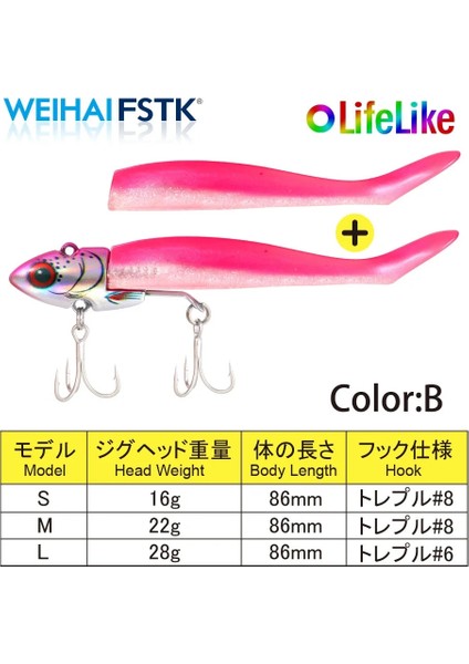 B Rengi Stili 28G-L Levrek Swimbait 16G 22G 28G Yumuşak Cazibesi Jig Yem Bas Shad Pike Balıkçılık Jig Kafa Kanca Balıkçılık Cazibesi Wobblers Levrek Yem Leurre (Yurt Dışından)