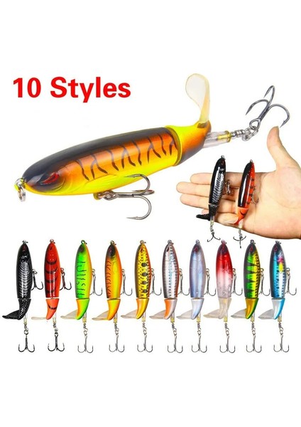 6-15G Tarzı 1 Adet Whopper Plopper 10CMG Topwater Balıkçılık Cazibesi Yapay Sert Yem Plopper Yumuşak Dönen Kuyruk Olta Takımı Balıkçılık Yemi (Yurt Dışından) fiyatları