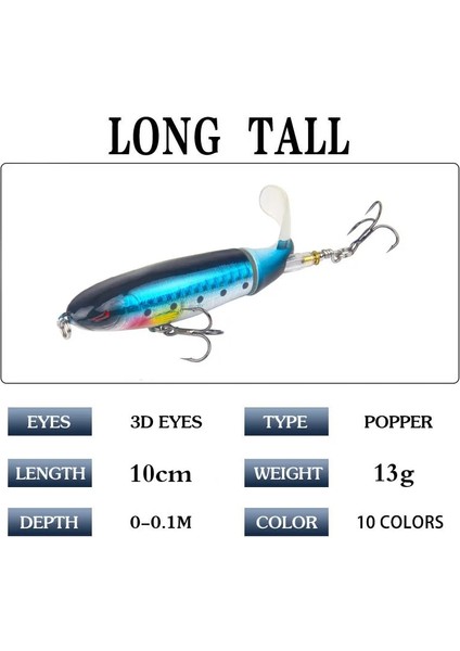 6-15G Tarzı 1 Adet Whopper Plopper 10CMG Topwater Balıkçılık Cazibesi Yapay Sert Yem Plopper Yumuşak Dönen Kuyruk Olta Takımı Balıkçılık Yemi (Yurt Dışından) fırsatları