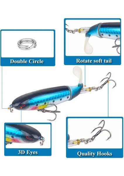 6-15G Tarzı 1 Adet Whopper Plopper 10CMG Topwater Balıkçılık Cazibesi Yapay Sert Yem Plopper Yumuşak Dönen Kuyruk Olta Takımı Balıkçılık Yemi (Yurt Dışından) indirimleri