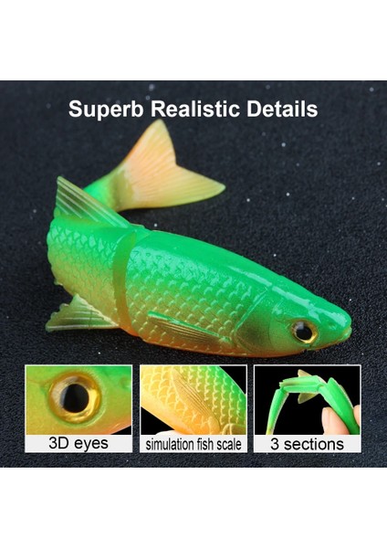 Renk-E Stili 7.4g Spinpoler 3D Baitfking Cazibesi 3 Bölüm Swimbait Yumuşak Balık Yemi 4.5g 9g 19G Pikebass Balıkçılık Tatlı Su Tuzlu Su Cazibesi (Yurt Dışından) fırsatları