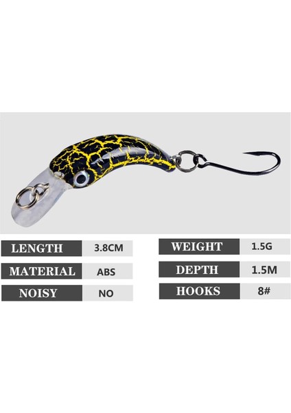 No.3 Tarzı 1 Adet Yüzen Minnow Balıkçılık Cazibesi 3.8 cm 1.5g Mini Yapay Sert Yem Keskin Kanca Crankbait Wobbler Alabalık Pike Bas Balıkçılık (Yurt Dışından)