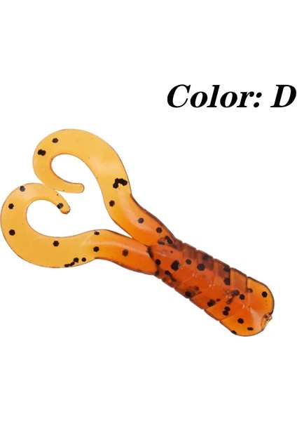 D Stili Licone Solucan Yumuşak Yemler Jig Wobblers 4cm 0.7g Turna Bas Sazan Olta Takımı Cazip Karides Koku Tuz Yapay Yemler (Yurt Dışından)