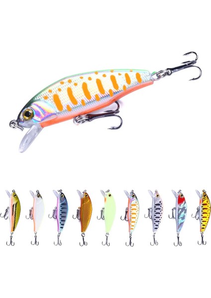 No.2 Tarzı 5cm 3.1g Mking Minnow Balıkçılık Cazibesi Lazer Sert Yapay Yem Aydınlık Wobblers Pike Sazan Yem Crankbaits Olta Takımı (Yurt Dışından) fiyatları
