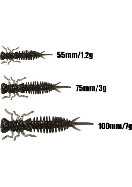 No.8 Stili 1.2g 5.5cm Lot Solucan Larva Yumuşak Yemler 5.5cm.5cmcm Yapay Silikon Yem Jig Wobblers Bas Sazan Pesca Olta Takımı (Yurt Dışından) fırsatları