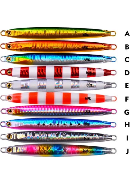 Bir Stil 30G 1 Parça Balıkçılık Glow Jig Kanca Yok 10G 20G 30G 40G 60G 10 Renk Jigbait Cazibesi Kıyı Döküm Tuzakları Metal Yem Yapay Yemler Satış (Yurt Dışından)