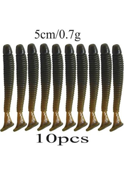 C Stili Kolay Parlatıcı Silikon Solucanlar Yumuşak Yemler 5cm 0.7g Jig Wobblers Balıkçılık Lures Yapay Swimbaits Bas Sazan Mücadelesi Için (Yurt Dışından)