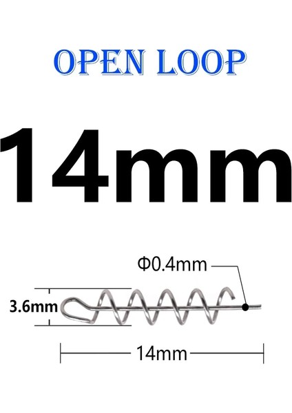 14 mm Açık Döngü Stili 50 Parça Tüm Boyut Balıkçılık Kancası Merkezleme Ral Balıkçılık Yemi Çelik Küçük Yumuşak Cazibesi Için Büyük Bahar Krank Kilidi Balıkçılık Aksesuarları (Yurt Dışından)