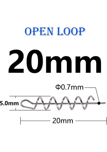 20MM Açık Döngü Stili 50 Parça Tüm Boyut Balıkçılık Kancası Merkezleme Ral Balıkçılık Yemi Çelik Küçük Yumuşak Cazibesi Için Büyük Bahar Krank Kilidi Balıkçılık Aksesuarları (Yurt Dışından)