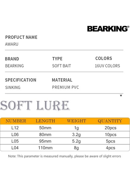 Col.a Stili 80MM10 Adet Bearkıng 5cm 8cm 9.5cm 11CM Balıkçılık Lures Yumuşak Cazibesi Yapay Yem Predator Turna ve Bas Için Pisliklerle Mücadele (Yurt Dışından)