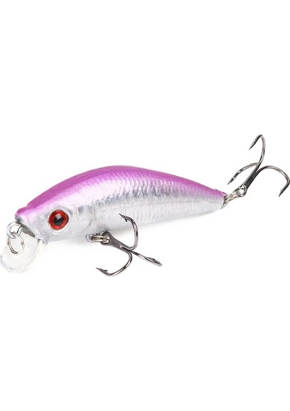 No.1 Tarzı Suffyu Minnow Balıkçılık Cazibesi 7cm.5g 3D Gözler Crankbait Wobbler Yapay Sert Yem Üç Çapa Kanca Olta Takımı (Yurt Dışından)