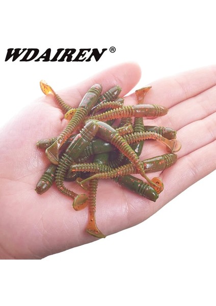 H Tarzı Lot Worms Yumuşak Yem Jig Wobblers Balıkçılık Cazibesi 5cm 1g Tuz Kokusu Silikon Yapay Yemler Kuyruk Yüzmek Bas Sazan Pesca Mücadelesi (Yurt Dışından) fiyatları