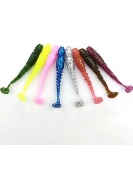H Tarzı Lot Worms Yumuşak Yem Jig Wobblers Balıkçılık Cazibesi 5cm 1g Tuz Kokusu Silikon Yapay Yemler Kuyruk Yüzmek Bas Sazan Pesca Mücadelesi (Yurt Dışından) indirimleri