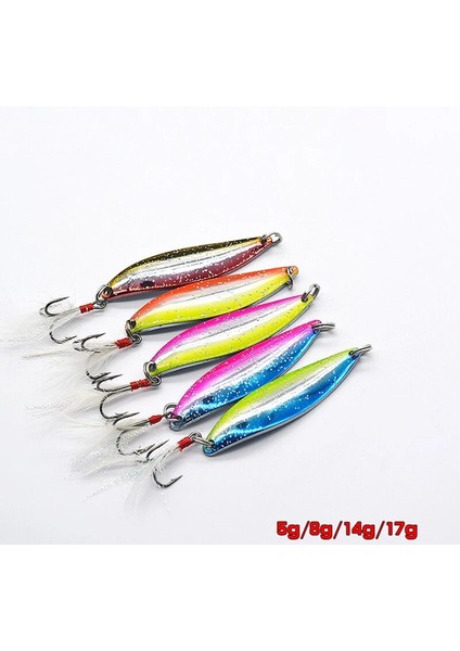 Yeşil Pembe Tarzı 5g Gökkuşağı Wobblers Vıb 5g 8g 17G Lazer Cazibesi Metal Jig Yavaş Jiggingtrolling Wobbler Metal Kaşık Tüy Kancalı Cazibesi Balık (Yurt Dışından) fiyatları