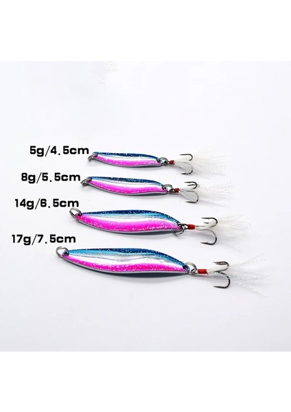 Yeşil Pembe Tarzı 5g Gökkuşağı Wobblers Vıb 5g 8g 17G Lazer Cazibesi Metal Jig Yavaş Jiggingtrolling Wobbler Metal Kaşık Tüy Kancalı Cazibesi Balık (Yurt Dışından) indirimleri