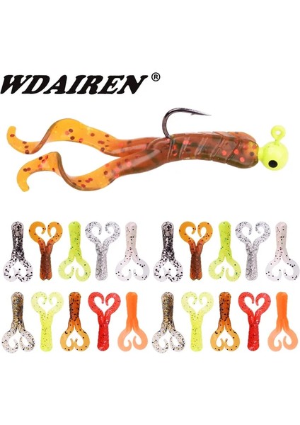 C Stili Licone Solucan Yumuşak Yemler Jig Wobblers 4cm 0.7g Turna Bas Sazan Olta Takımı Cazip Karides Koku Tuz Yapay Yemler (Yurt Dışından)