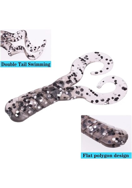 C Stili Licone Solucan Yumuşak Yemler Jig Wobblers 4cm 0.7g Turna Bas Sazan Olta Takımı Cazip Karides Koku Tuz Yapay Yemler (Yurt Dışından)