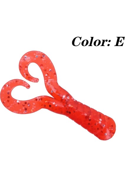 E Stili Licone Solucan Yumuşak Yemler Jig Wobblers 4cm 0.7g Turna Bas Sazan Olta Takımı Cazip Karides Koku Tuz Yapay Yemler (Yurt Dışından)
