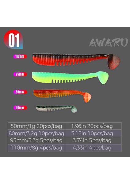 Col.e Stili 110MM 4 Adet Bearkıng Awaru Balıkçılık Yemleri 5cm 8cm 9.5cm 11CM Yapay Yemler Wobblers Yumuşak Yemler Shad Sazan Silikon Yumuşak Yemler Mücadele (Yurt Dışından)