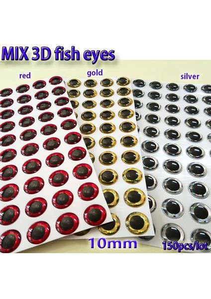 6mm 150 Adet Stili Karıştırın Ix Balıkçılık Cazibesi Gözler Uçar Balık Gözleri Uçar Bağlama Malzemesi, Cazibesi Yemler Gümüş + Altın + Kırmızı Karışımı Toatl Lotu Yapar (Yurt Dışından) indirimleri