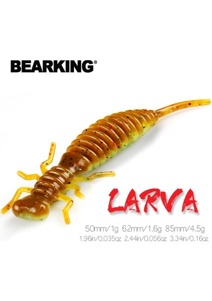 Soğuk Stil 62MM 8 Adet Bearkıng Larva Yumuşak Yemler Balıkçılık Yapay Yemler Silikon Bas Pike Minnow Swimbait Jig Plastik Yemler Solucan (Yurt Dışından)