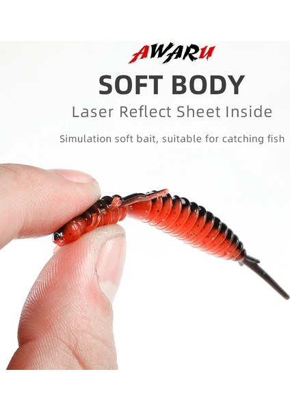Soğuk Stil 62MM 8 Adet Bearkıng Larva Yumuşak Yemler Balıkçılık Yapay Yemler Silikon Bas Pike Minnow Swimbait Jig Plastik Yemler Solucan (Yurt Dışından)