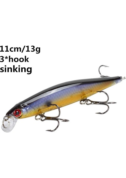 No.2 Tarzı Minnow Balıkçılık Cazibesi 11CM 7.5cm Batan Wobblers Pesca Yapay Sert Yem 3 Kanca Crankbait Bas Sazan Lures Olta Takımı (Yurt Dışından)