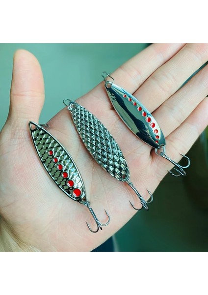 15G 6cm Gümüş Tarzı 1 Adet Metal Er Kaşık Alabalık Balıkçılık Cazibesi Sert Yem Sequins Gürültü Madeni Pul Yapay Yem Küçük Sert Sequer (Yurt Dışından)
