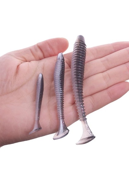 G Tarzı 50MM 1g 10 Adet Proleurre Balıkçılık Solucan Yumuşak Lures Jig Wobblers 5cm 7cm 9cm Sazan Bass Için Kolay Parlatıcı Yapay Çift Renk Silikon Swimbait (Yurt Dışından)