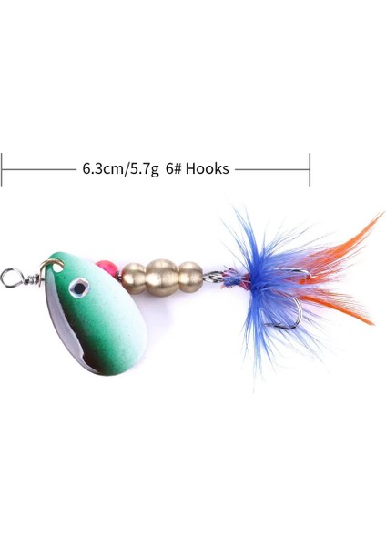 SP062 Stili .7cm.3g Yapay Altın Gümüş Kaşık Cazibesi Metal Er Balıkçılık Lures Pesca Olta Takımı Er Yem 4 # Kanca (Yurt Dışından)