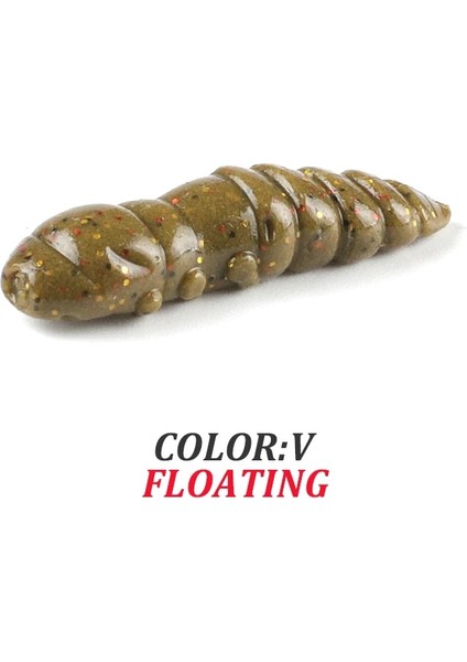 V Tarzı 38MM 18 Adet 1.77G Süper Kıta Pupa Yumuşak Yemler Yumuşak Plastik Yemler Larva Yüzen Tatlı Su Mayoları Silikon Yumuşak Yem Solucan (Yurt Dışından)