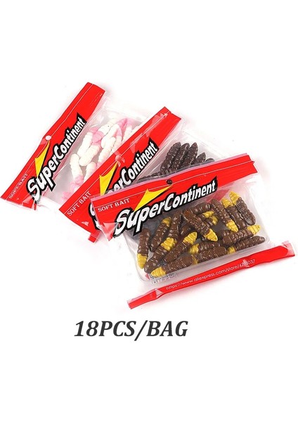 V Tarzı 38MM 18 Adet 1.77G Süper Kıta Pupa Yumuşak Yemler Yumuşak Plastik Yemler Larva Yüzen Tatlı Su Mayoları Silikon Yumuşak Yem Solucan (Yurt Dışından) indirimleri
