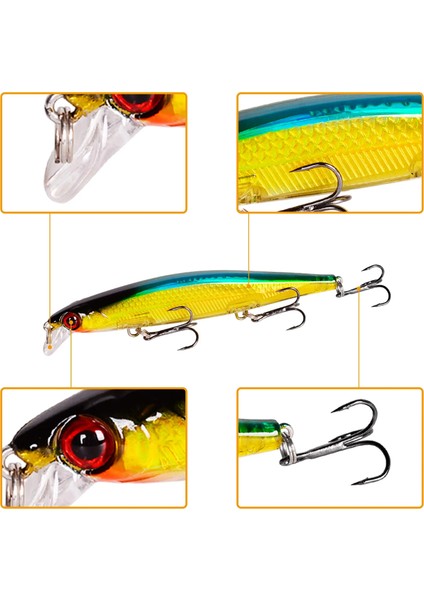 Ben Stil 1 Adet Lazer Wobbler Balıkçılık Lures Minnow Sert Yapay Yem 11 cm 12G Crankbait Sazan Çizgili Bas Pesca Olta Takımı Cazibesi (Yurt Dışından) indirimleri